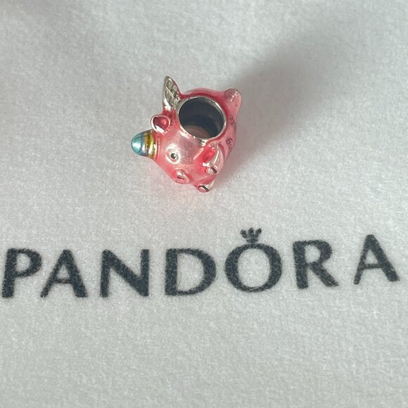 Pandora Flying Unicorn Pig Charm - Picture 2 of 4
